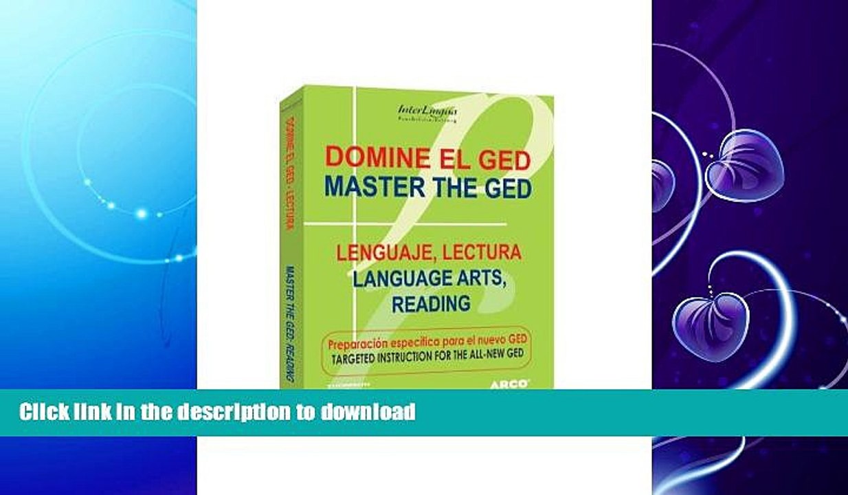 READ BOOK  Apruebe el GED/Passing the GED: Espanol/English : Lenguaje, Lectura/Language Arts,
