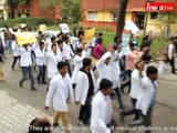 GSVM Medical College, Kanpur: Doctors' protest march in the city