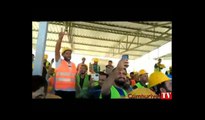 Mersin Şehir Hastanesi inşaatında maaş alamayan işçiler eylemde