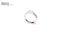 Jewellery - Engagement ring, 925 silver, split zircon shoulders