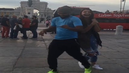 Anushka Sharma Dancing with street dancer in lisbon