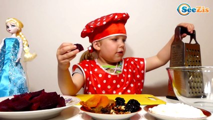 Принцесса Эльза и Повар Ника готовят полезный салат. Видео для детей. Frozen Elsa - Disney Princess