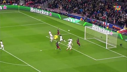 Neymar - Suarez - Messi teamwork goal. UEFA goal of the Season
