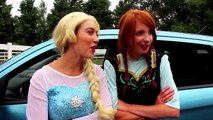 Frozen Elsa BALLOON PRANK! w-_ Spiderman Pink Spidergirl Joker Batman Catwoman! Funny