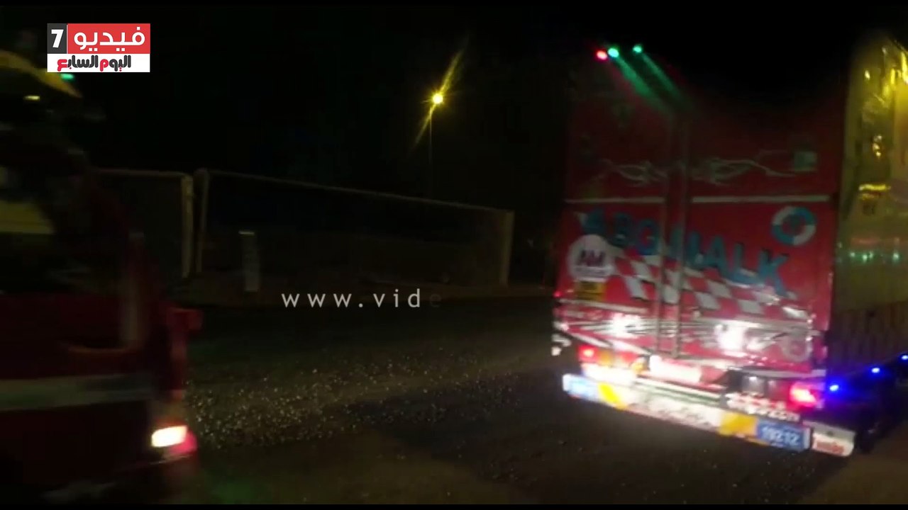 انقلاب مقطورة محملة بالزلط على الطريق الدائرى يسبب شللاً مروريًا