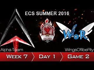 《LOL》2016 ECS 夏季賽 國語 W7D1 AT vs WOR Game 2