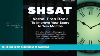 FAVORITE BOOK  SHSAT Verbal Prep Book To Improve Your Score In Two Months: The Most Effective