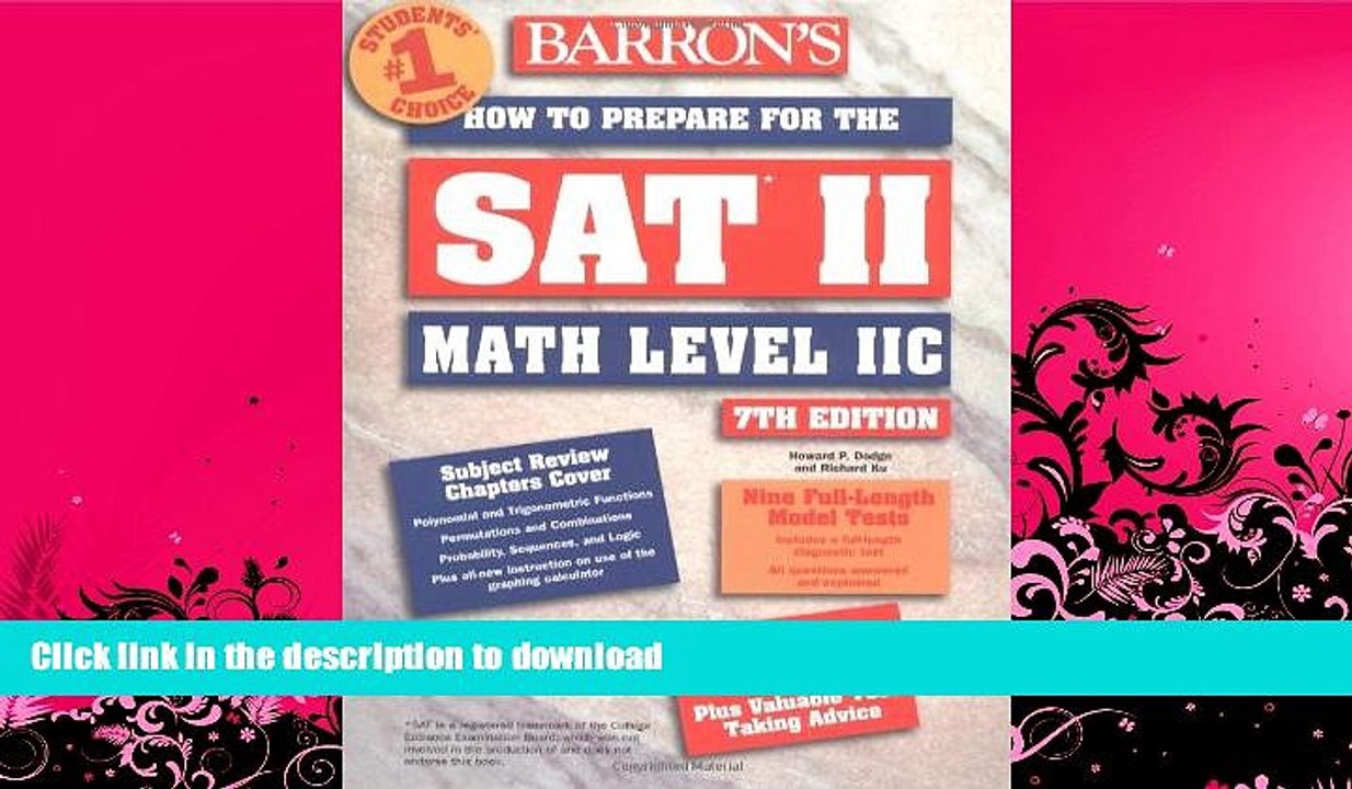 FAVORITE BOOK  How to Prepare for the SAT II Math Level II C (Barron s SAT Subject Test Math