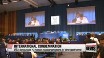 IAEA denounces N. Korea's nuclear programs
