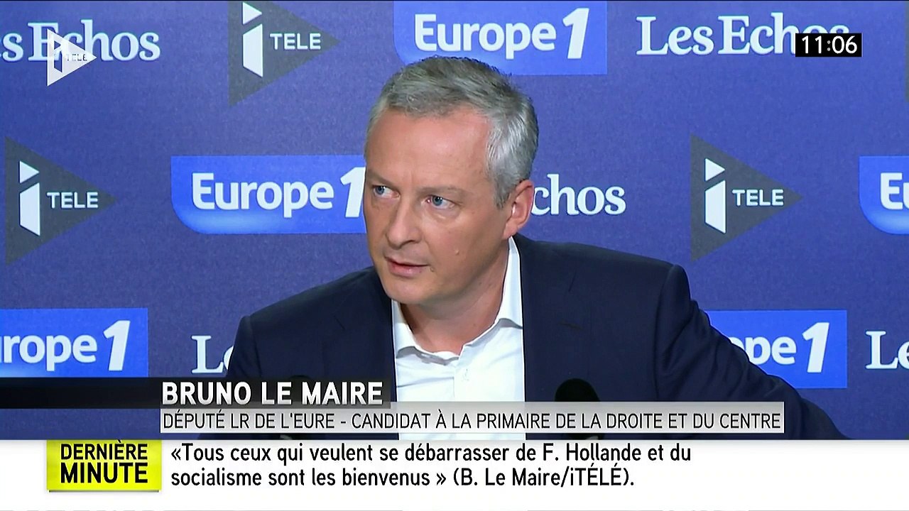 Primaire de la droite : Bruno Le Maire "ne ralliera personne" au second tour s'il ne gagne pas