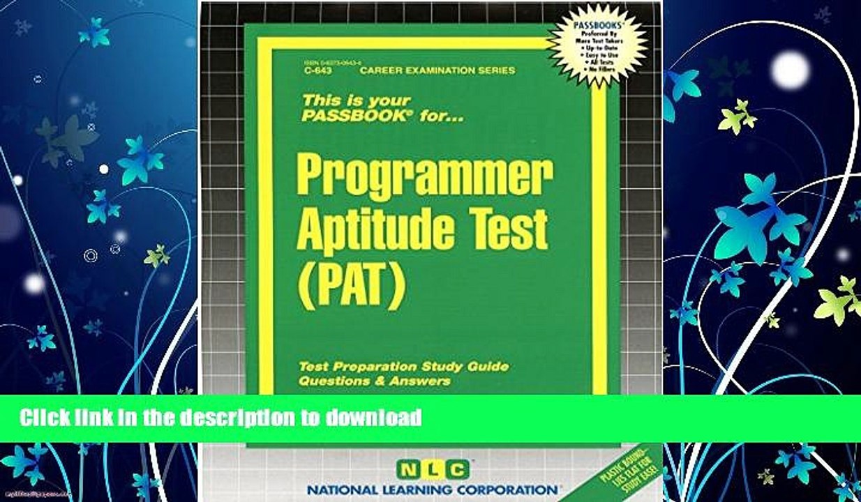 READ  Programmer Aptitude Test (PAT)(Passbooks) (Career Examination Passbooks) FULL ONLINE