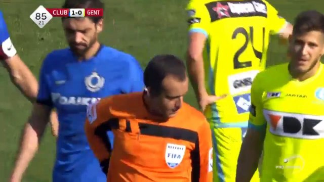 Club Brugge KV 1-0 AA Gent Rami Gershon Red Card Belgium Jupiler League 02-10-2016 HD