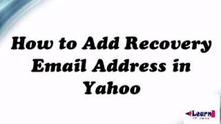 How to Add Recovery Email Address in Yahoo