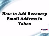 How to Add Recovery Email Address in Yahoo