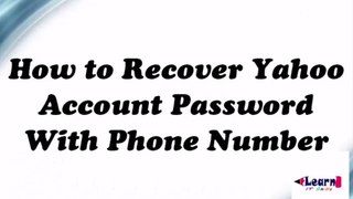 How to Recover Yahoo Account Password With Phone Number
