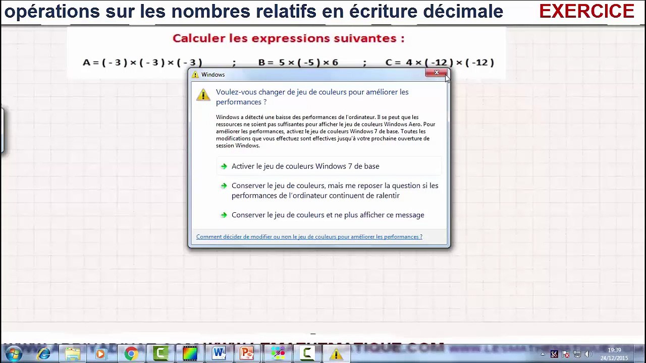 maths 5eme les nombres relatifs exercice 7