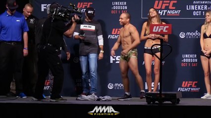 UFN 96 Weigh-Ins: John Lineker vs. John Dodson Staredown