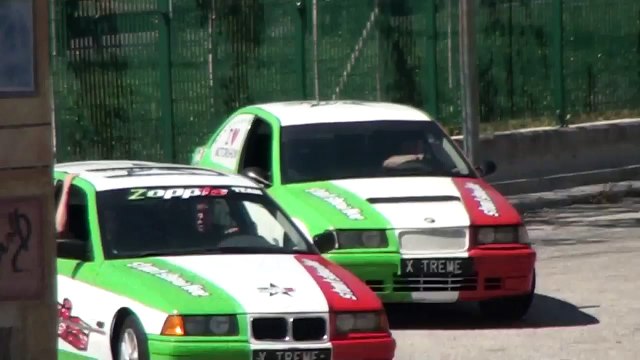 Funny Stunt Show - Two Italian Cars on 2 Wheels & Drifting - Video