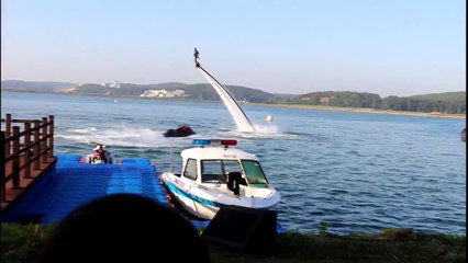 Water entertainment technology with Fly board, Worldcup champian Iron man- Hanseo University