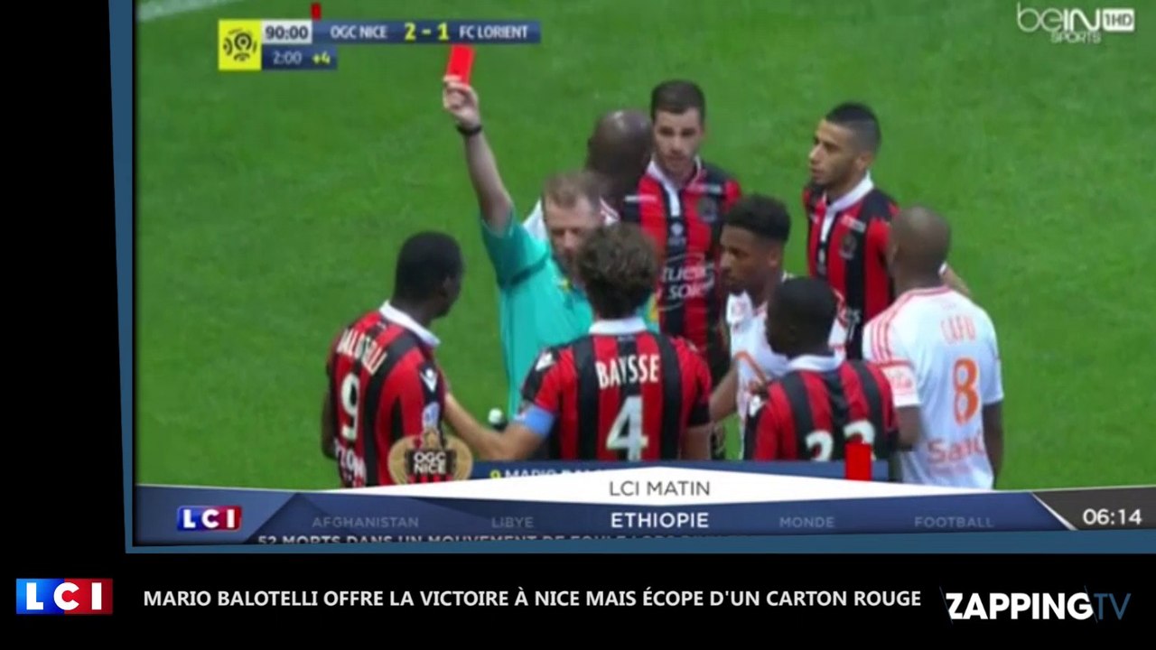 Mario Balotelli offre la victoire à Nice mais reçoit un carton rouge polémique (Vidéo)