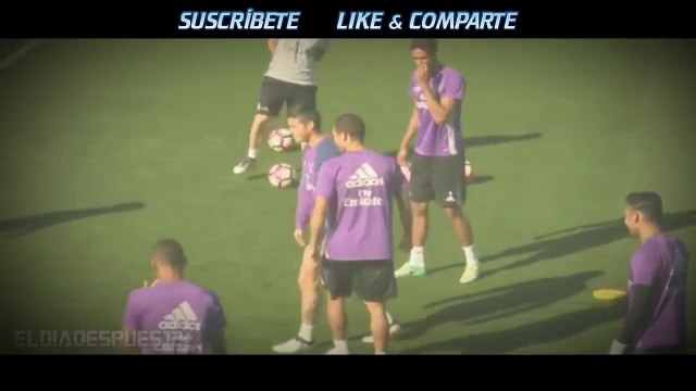 Cristiano Ronaldo scoldes James Rodriguez During Training