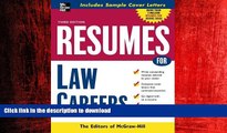 READ THE NEW BOOK Resumes for Law Careers (McGraw-Hill Professional Resumes) READ EBOOK