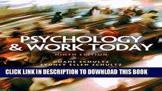 New Book Psychology and Work Today (9th Edition)