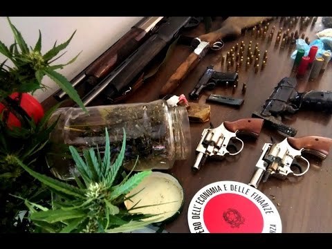 Paola (CS) - Armi e marijuana, maxi sequestro della Guardia di Finanza (23.09.16)