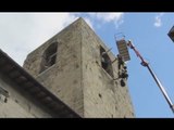 Accumoli (RI) - Terremoto, verifica della torre campanaria (19.09.16)