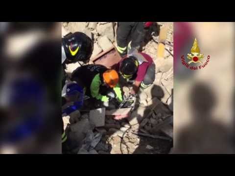 Amatrice - Gatto estratto vivo dalle macerie dopo 15 gg (08.09.16)