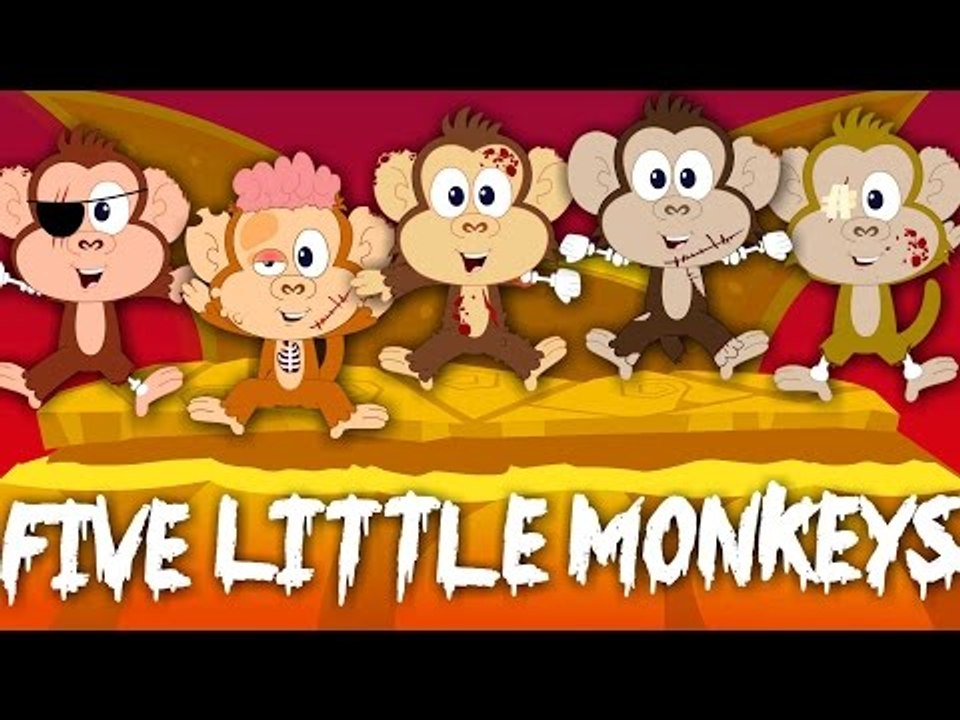 scary Five Little Monkeys | Scary Nursery Rhymes For Childrens And Kids Songs