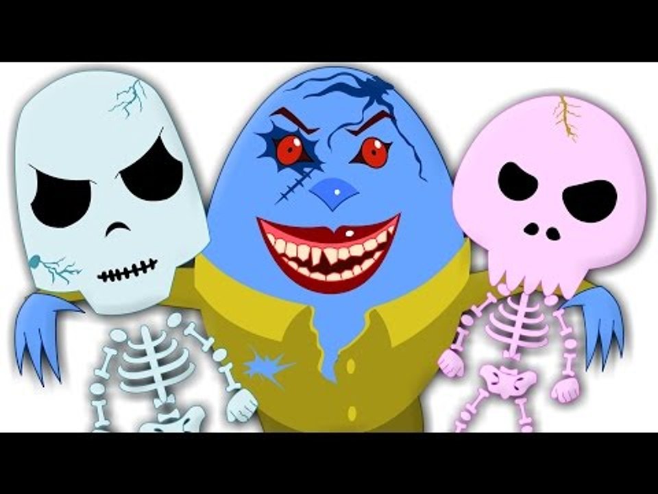Humpty Dumpty | Five Little Skeletons | Scary Nursery Rhyme for ...