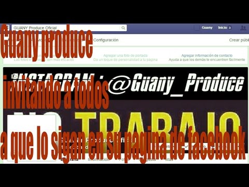 Guany Produce invita a todos a que lo sigan en su pagina de facebook Guany Produce oficial