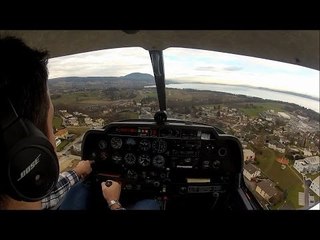 Décollage de l'aérodrome des Eplatures LSGC et atterrissage sur l'aérodrome Neuchâtel Colombier LSGN