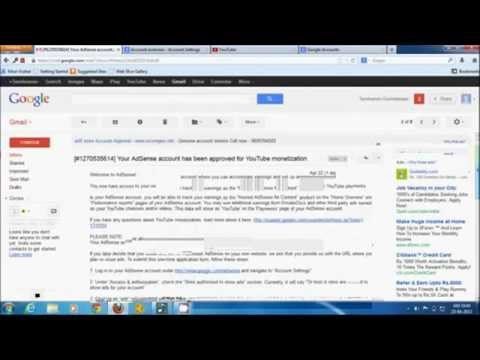 Create a google adsense account