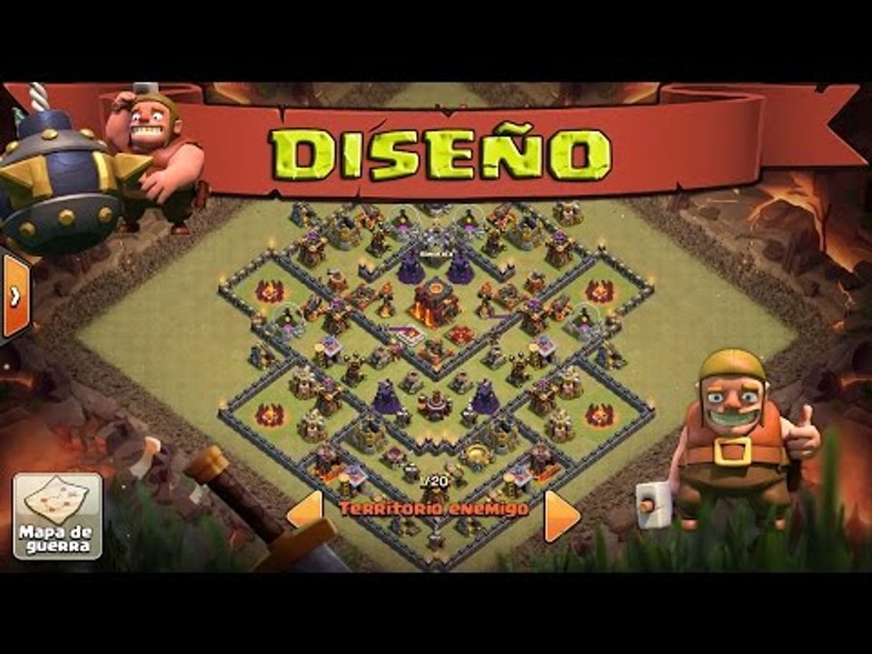 [Anti 3 Estrellas] Diseño de Guerra [Ayuntamiento 10] Clash Of Clans [Actualizacion]