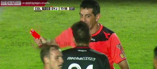 L'arbitre oublie son carton jaune et donne un rouge !