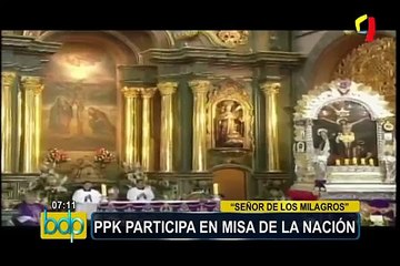 Presidente Kuczynski participó en misa por Señor de los Milagros