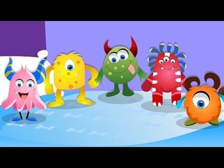 Five Little Monsters | Nursery Rhyme with Lyrics | Halloween Song