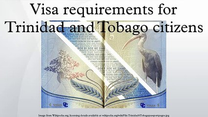 Visa requirements for Trinidad and Tobago citizens