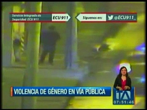 Violenta agresión a una mujer es grabada por las cámaras del ECU 911