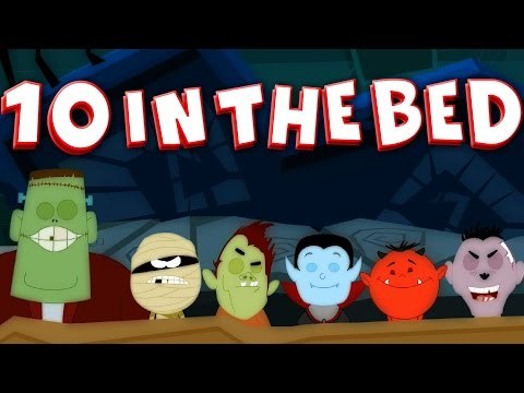 Halloween Songs | Ten In The Bed | Scary Nursery Rhymes For Kids And Children's | Scary Videos