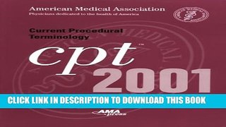 New Book Current Procedural Terminology: CPT 2001 (Standard Edition,Softbound Version - #21000)