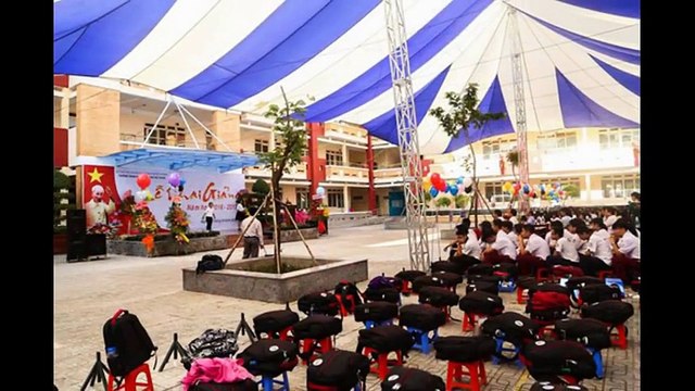 Cho thuê dù che-Lễ khai giảng năm học mới trường THPT Thủ Thiêm quận 2 TPHCM