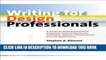 New Book Writing for Design Professionals: A Guide to Writing Successful Proposals, Letters,