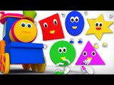 bob the train |  five little shapes jumping on the bed | nursery rhyme | 3d rhymes