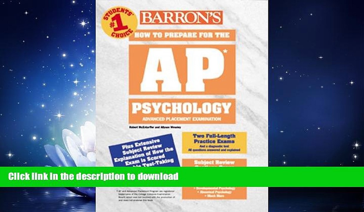 FAVORITE BOOK  Barron s How to Prepare for the Advanced Placement Exam: AP: Psychology (Barron s
