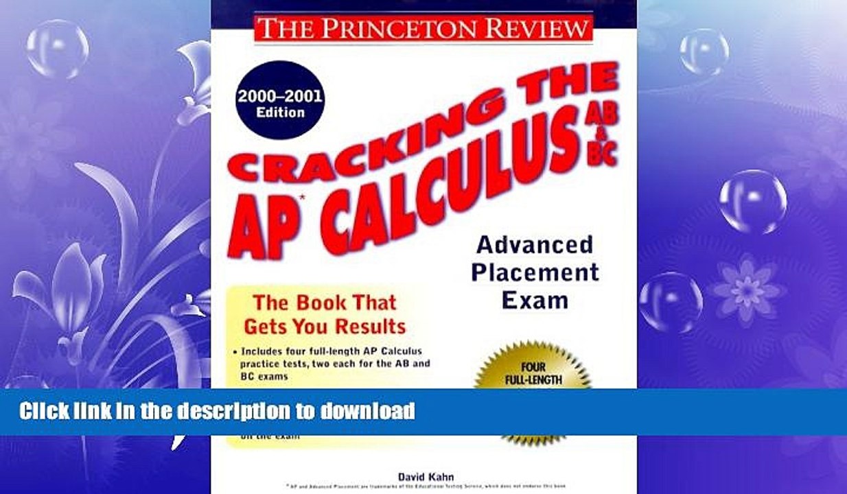 READ BOOK  Cracking the AP Calculus AB   BC, 2000-2001 Edition (Cracking the Ap. Calculus Ab   Bc