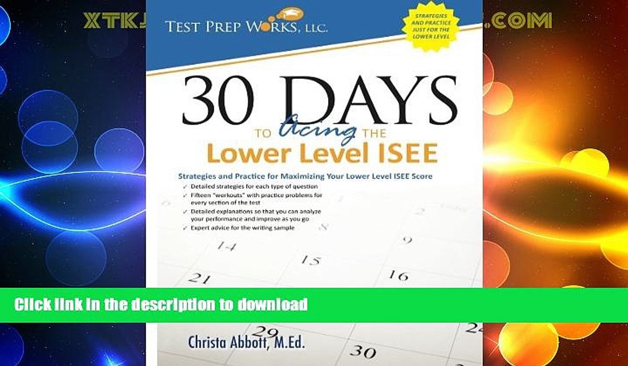 FAVORITE BOOK  30 Days to Acing the Lower Level ISEE: Strategies and Practice for Maximizing Your