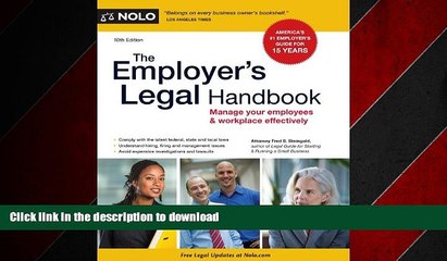 READ THE NEW BOOK The Employer s Legal Handbook: Manage Your Employees   Workplace Effectively